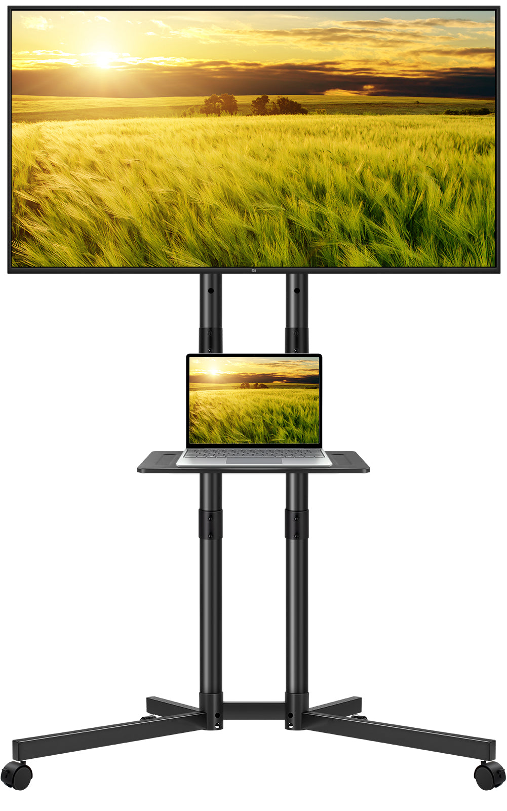 KKTONER Mobile TV Cart for 32 to 85-inch LCD LED Flat Screen/Curved TVs Floor TV Stand on Wheels