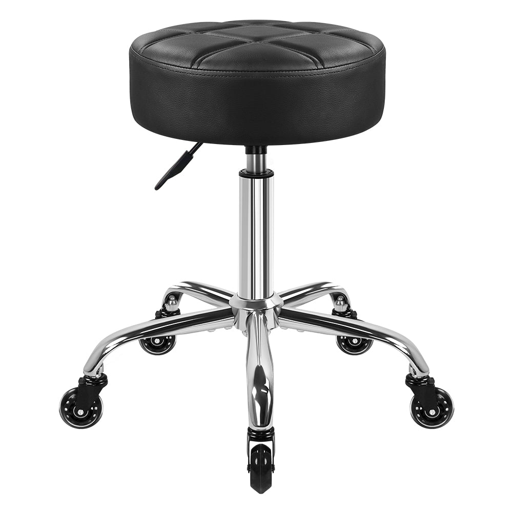 KKTONER Black Fashion Nine Palace Grid Wheel Nail Chair Thick Cushion Seat High Adjustable Rotary Chair