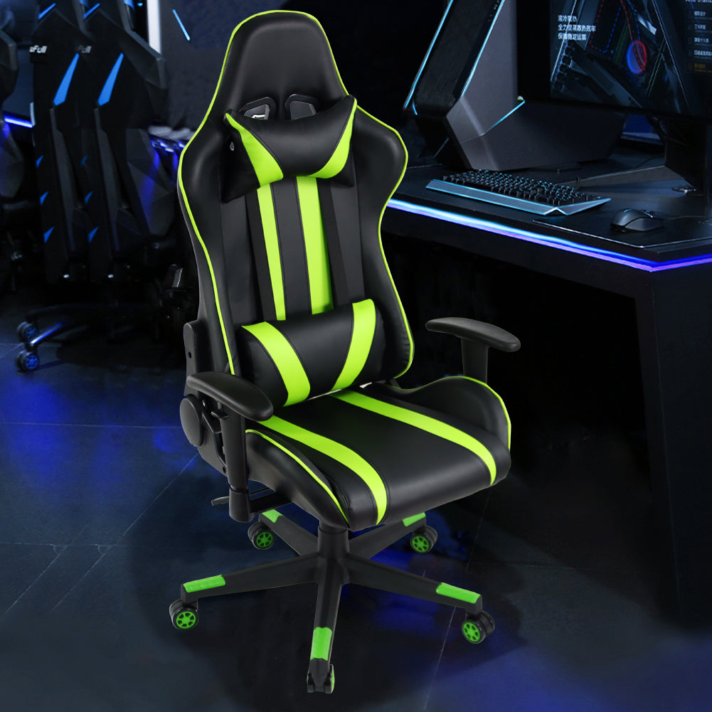 KKTONER Ergonomic Gaming Chair for E-Sport Racing Computer Swivel Height Adjustable Gamer Chair (Green)