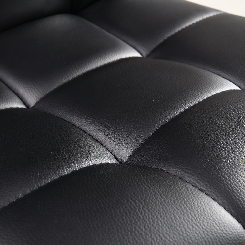 KKTONER Barhocker PU-Lederstuhl mit Rückenlehne Höhenverstellbarer Drehstuhl Pub Stuhl Barhocker Schwarz