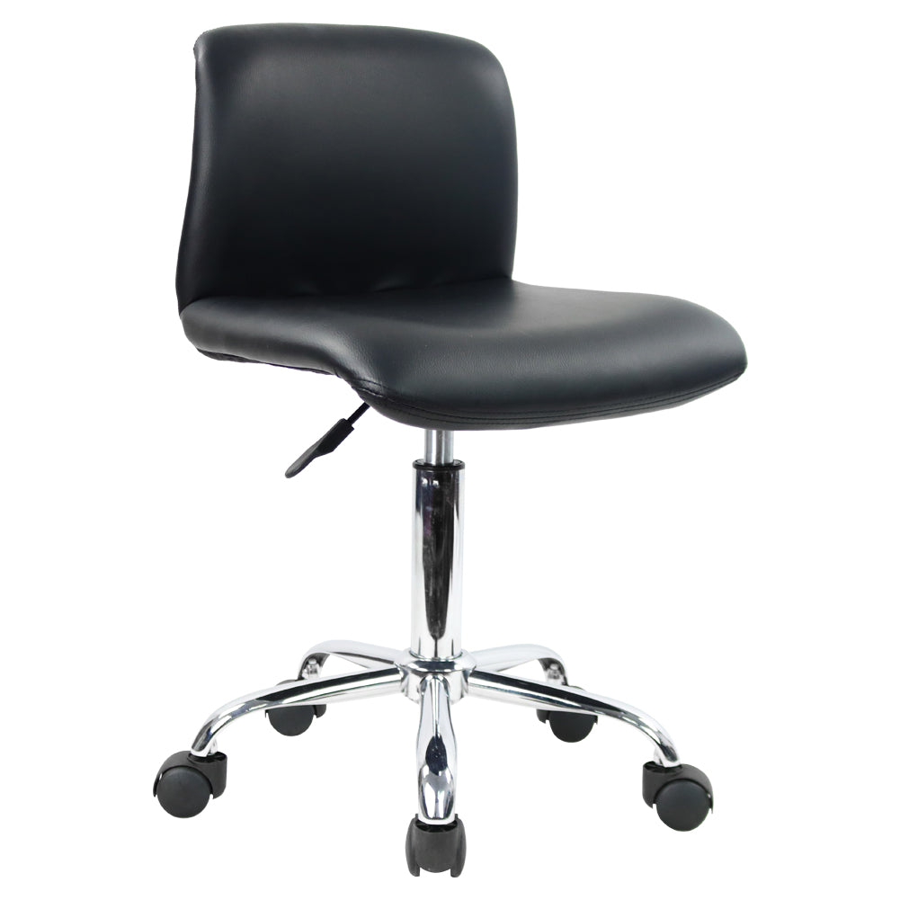 Black Faux Leather Office Chair Desk Chair with Wheels & Adjustable Height