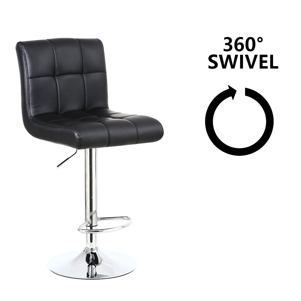 KKTONER Barhocker PU-Lederstuhl mit Rückenlehne Höhenverstellbarer Drehstuhl Pub Stuhl Barhocker Schwarz