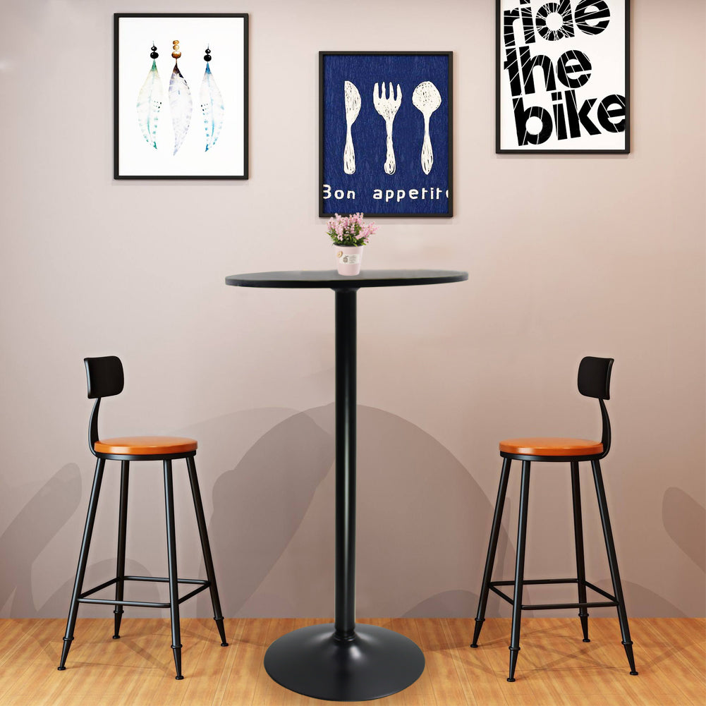 KKTONER Mesa de bar redonda de 23,6 pulgadas, mesa de centro superior para cóctel, bar, pub, comedor, bistró (41,7 pulgadas de alto, negro)