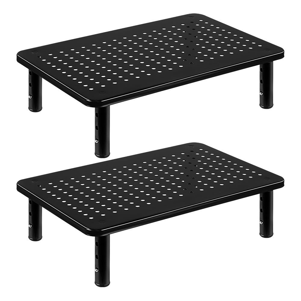 FURWOO Black Two-piece Laptop Stand Desk Suitable for Compurs and Prteinters Three-position Height Adjustment