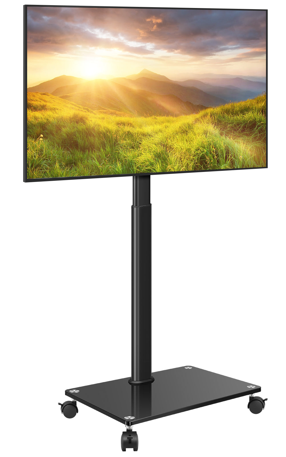 KKTONER Mobile TV Stand Rolling TV Cart for 27 to 65 inch Height Adjustable Rolling TV Stand