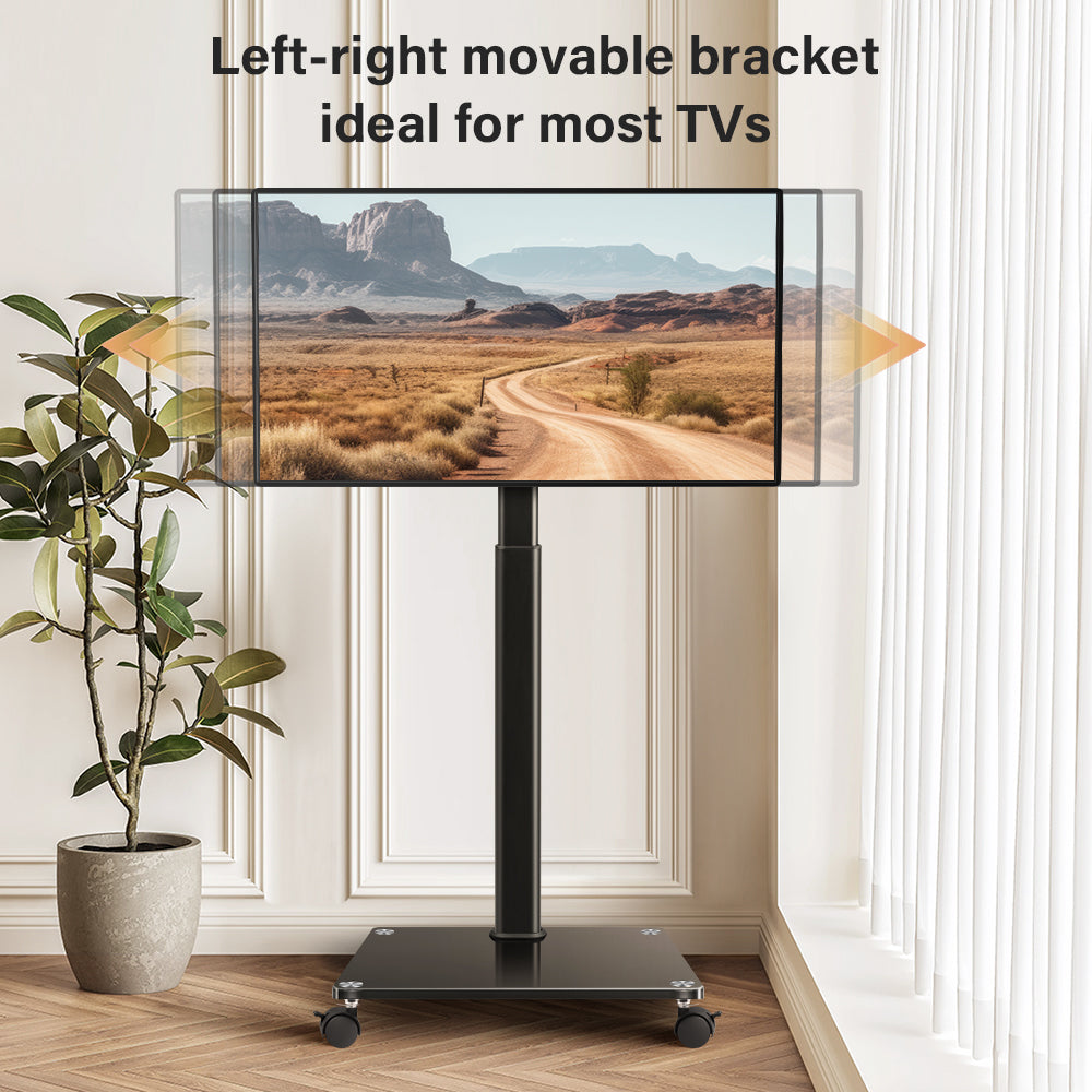 KKTONER Mobile TV Stand Rolling TV Cart for 27 to 65 inch Height Adjustable Rolling TV Stand