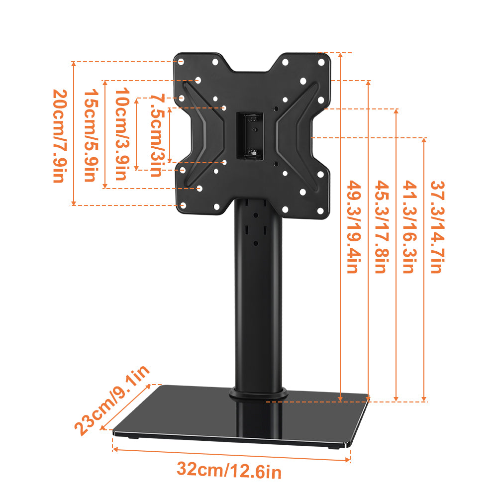 KKTONER Universal TV Stand Base for 13-inch to 43-inch LED TVs Desktop TV Mount with Rotation and Height Adjustment