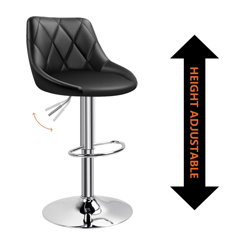 KKTONER Bar Stool Set of 2 with Back PU Leather Height Adjustable Swivel Chair Pub Island Kitchen stools with footrest