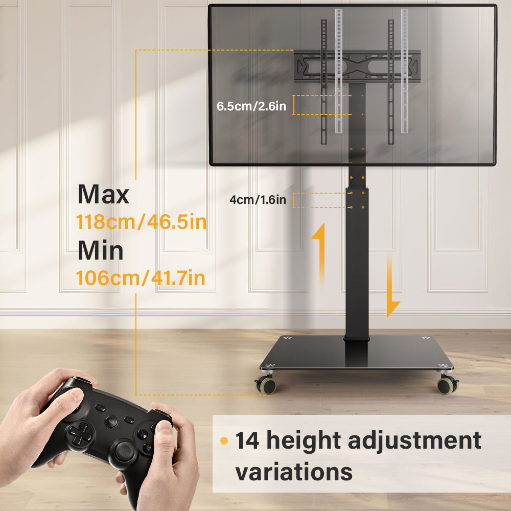 Rolling Floor TV Stand Mobile TV Cart for 27-65 inch LED Screen Universal Televisions Stand