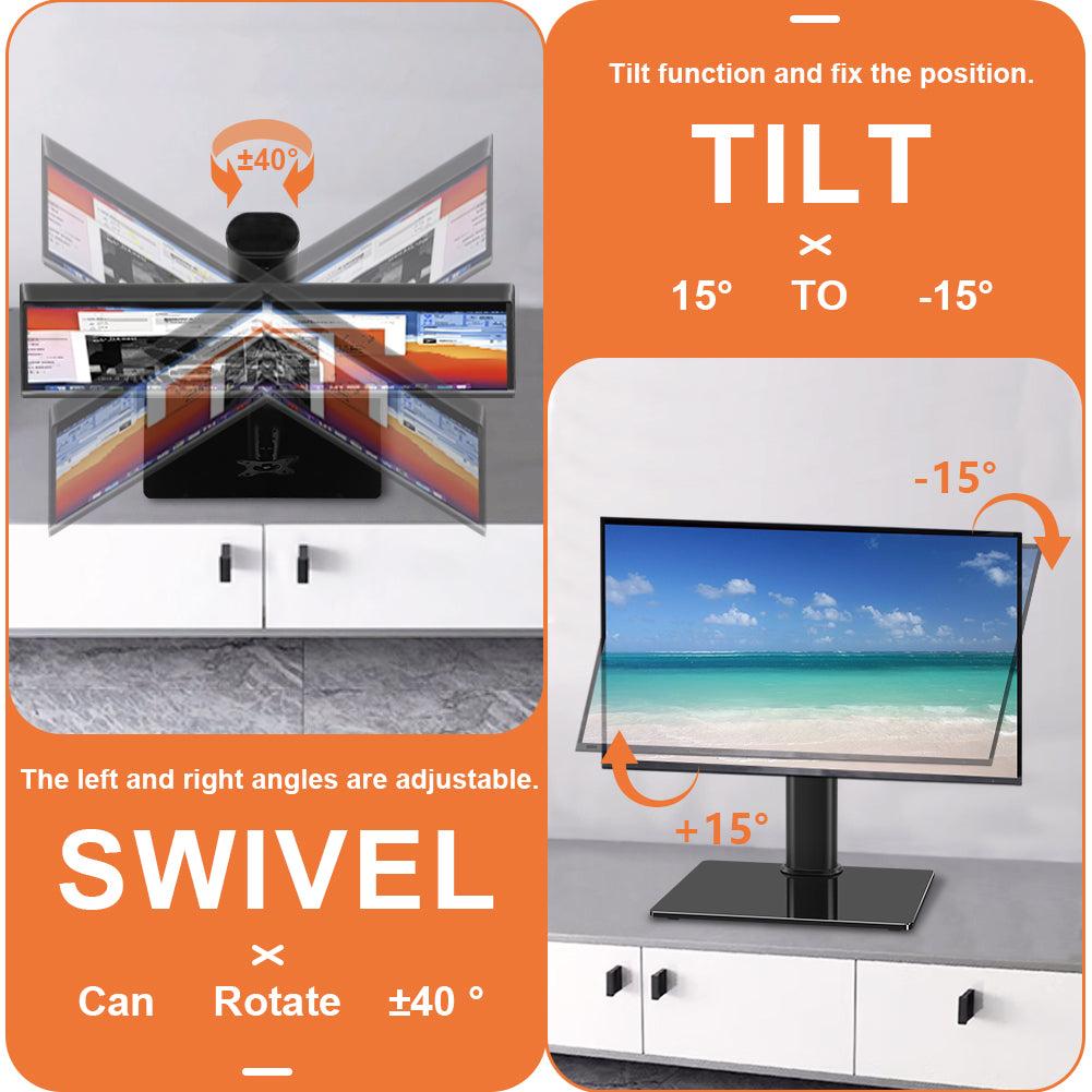 KKTONER Single Computer Monitor Stands Full Motion Swivel Free Standing Desk Vesa Mount for 13 inch to 32 inch Screen