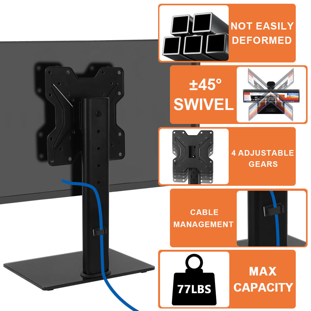 KKTONER Universal TV Stand Base for 13-inch to 43-inch LED TVs Desktop TV Mount with Rotation and Height Adjustment