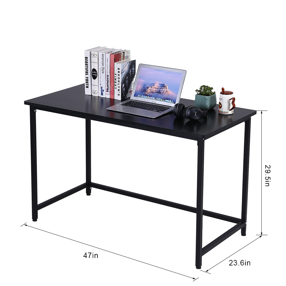 KKTONER Computer Office Desk 47" Modern Simple Computer Table Study Writing Desk Black