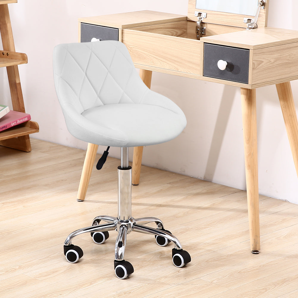 KKTONER Mid-Back Office Chair Swivel Height Adjustable Ergonomic Computer Home Chair with Wheels (White)