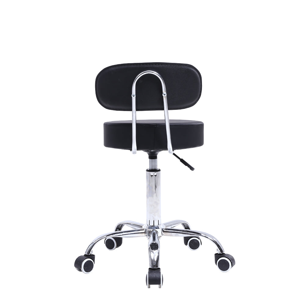 KKTONER PU Leather Counter Desk Chair Height Adjustable Swivel Stool Rolling Chair with Mid Back Black