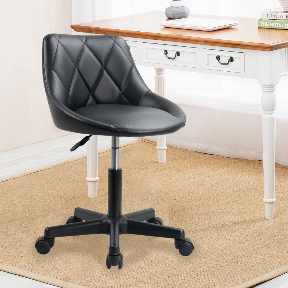 KKTONER Mid-Back Office Chair Swivel Height Adjustable Ergonomic Computer Home Chair with Wheels (Black)