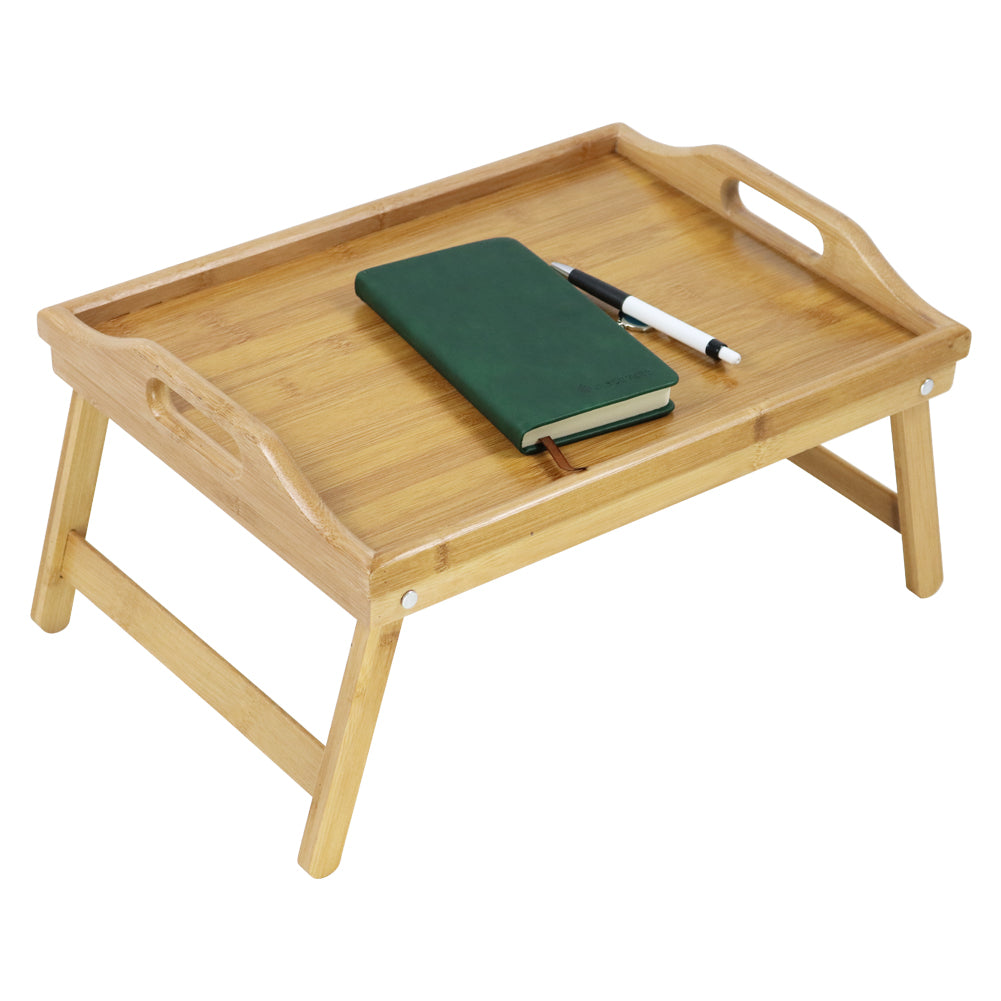 Bamboo Bed Tray Table Breakfast Serving Tray with Foldable Legs