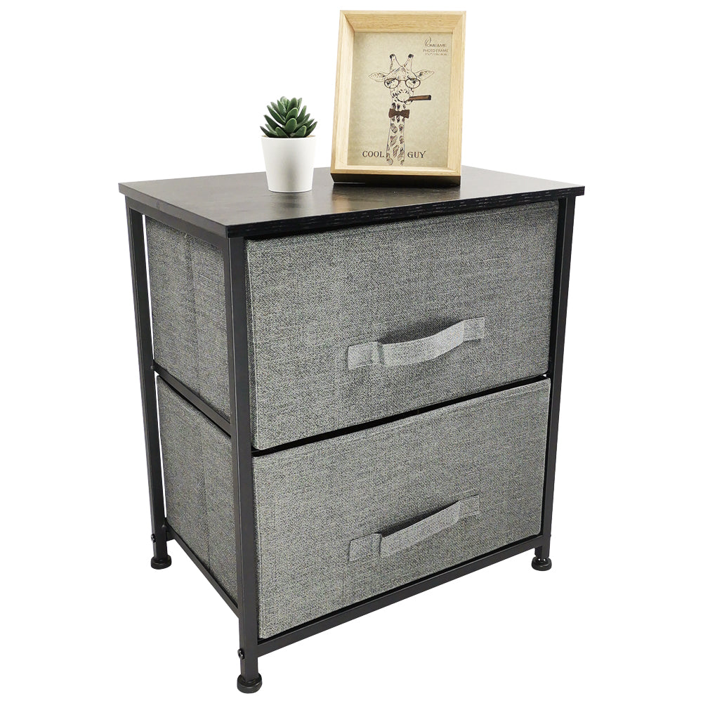 KKTONER Nightstand with 2 Drawers Dresser Storage Tower Organizer for Bedroom Living Room