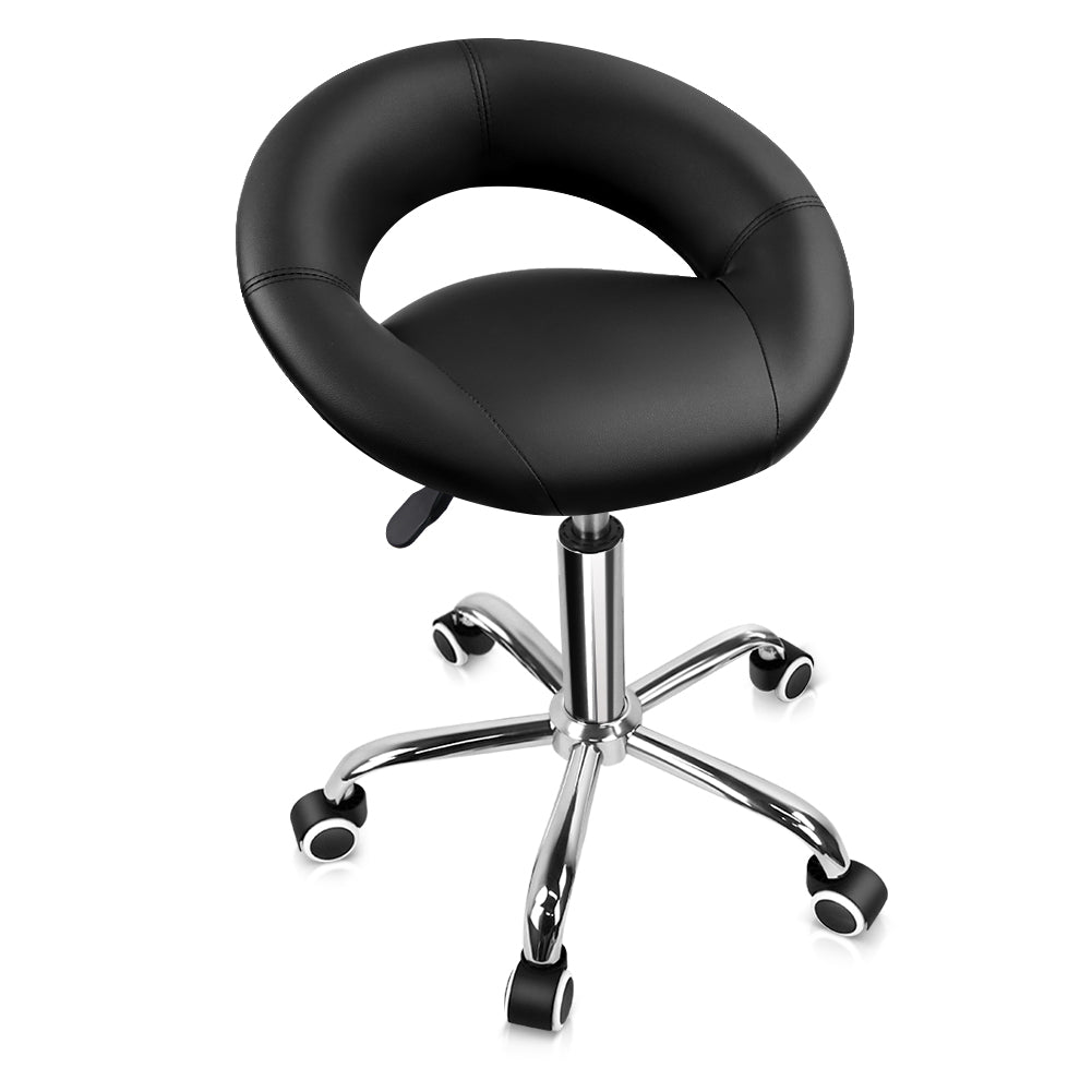 KKTONER Low Back Swivel Height Adjustable Modern Semi-Circular Seat Office Chair with Wheels (Black)