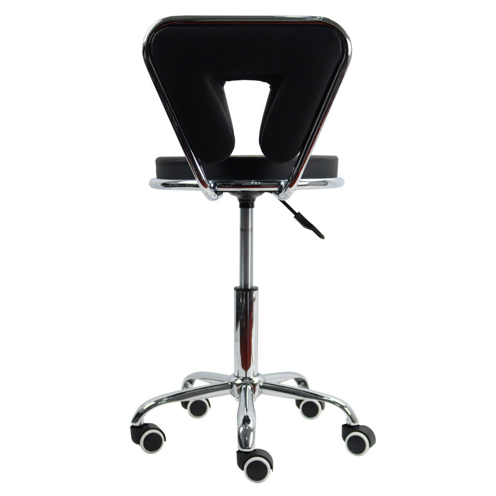 KKTONER Modern Desk Chair with Mid Back PU Leather Rolling Stool Height Adjustable Swivel Office Chair with Wheels (Black)