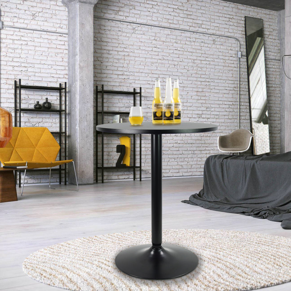 KKTONER Round Bar Table 23.6'' Top Coffee Table for Cocktail Bar Pub Dining Bistro (28.7''H, Black)