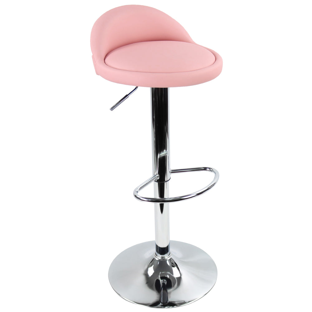 KKTONER Low Back Bar stool PU Leather Height Adjustable 360 Swivel Kitchen Stool with Footrest