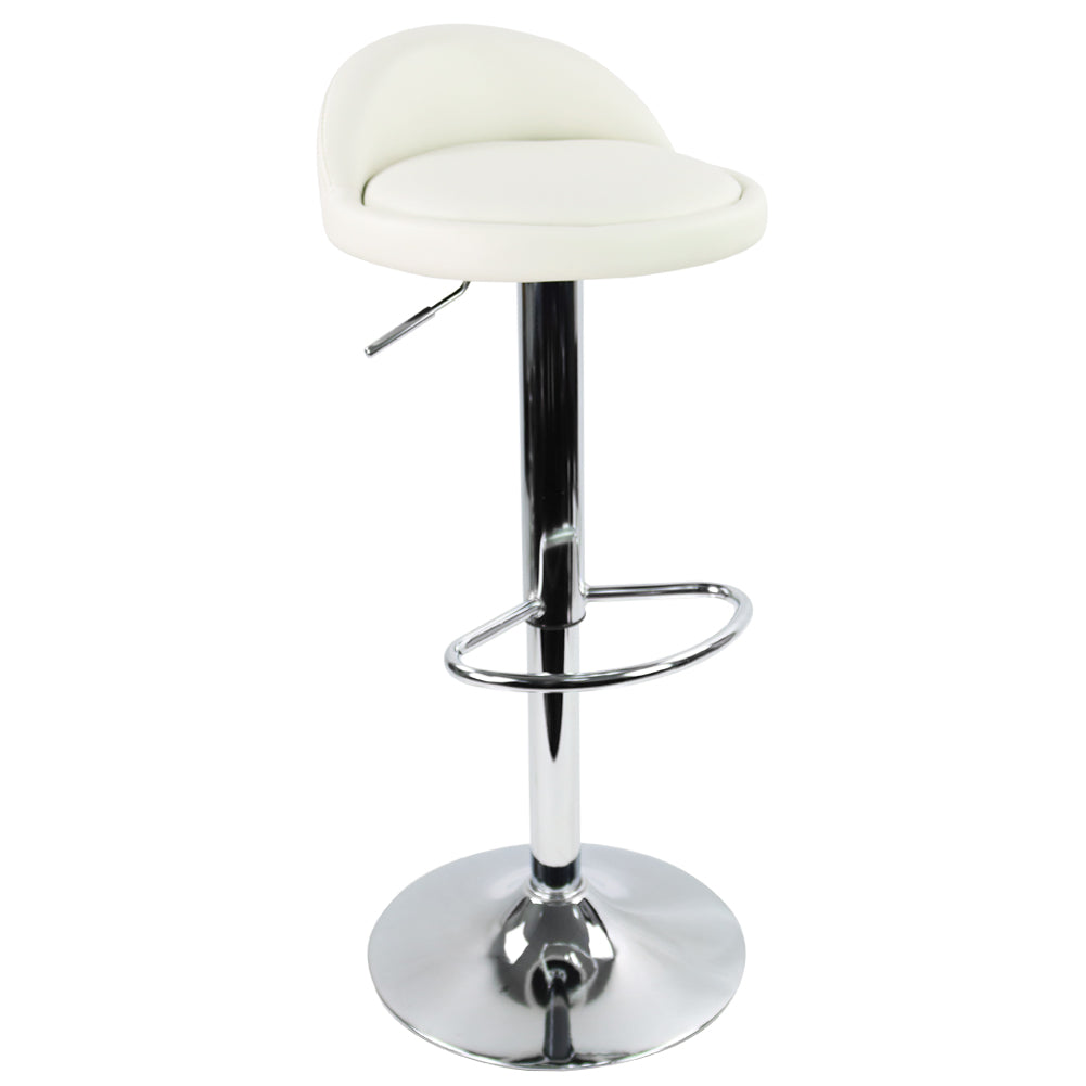 KKTONER Low Back Bar stool PU Leather Height Adjustable 360 Swivel Kitchen Stool with Footrest