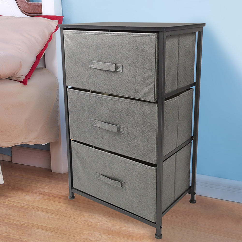 KKTONER Nightstand with 3 Drawers Dresser Storage Tower Organizer for Bedroom Living Room