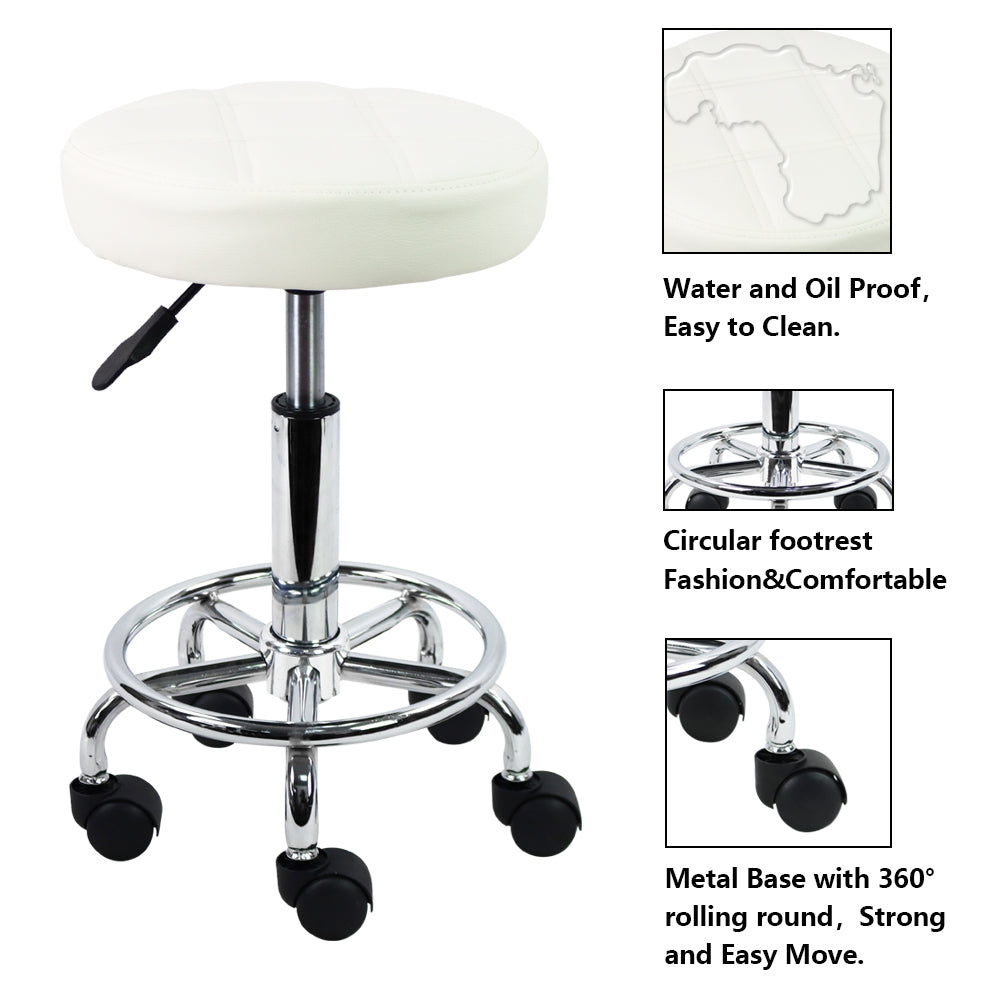 White outlet rolling stool