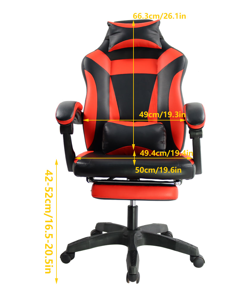 KKTONER Ergonomic Gaming Chair for E-Sport Racing Executive Office Chair Swivel Height Adjustable with Armrest (Red)