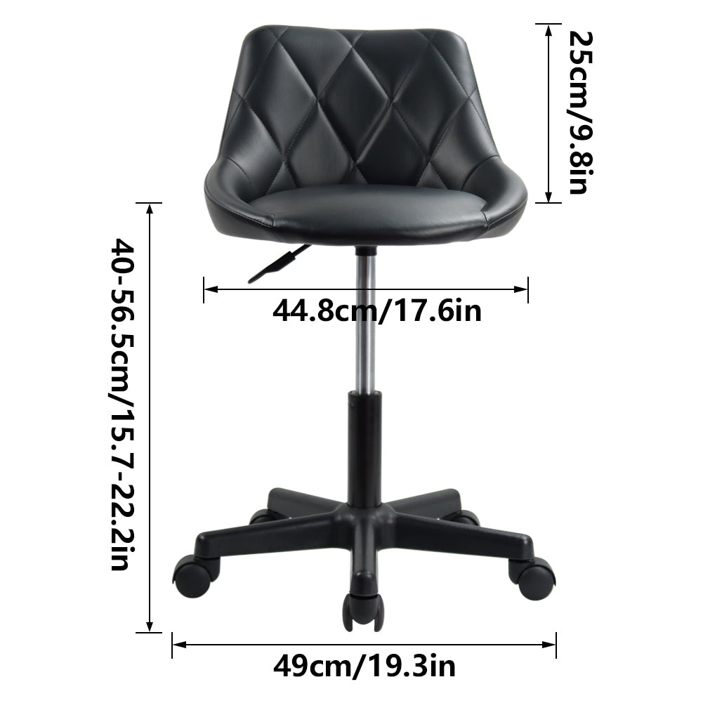 KKTONER Mid-Back Office Chair Swivel Height Adjustable Ergonomic Computer Home Chair with Wheels (Black)