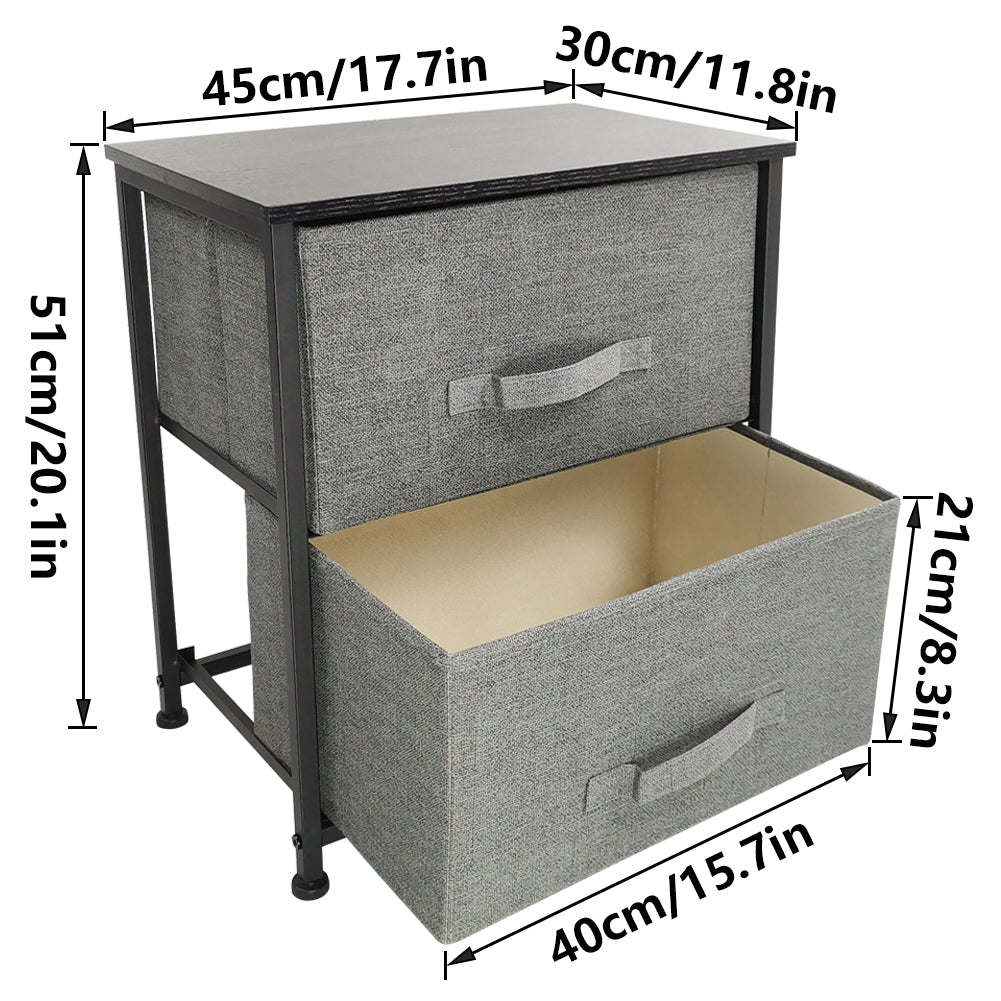 KKTONER Nightstand with 2 Drawers Dresser Storage Tower Organizer for Bedroom Living Room