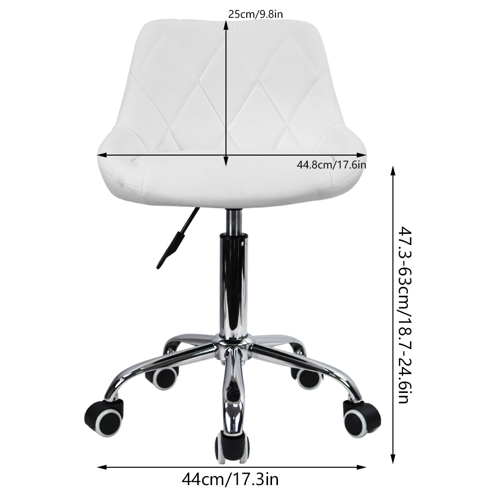 KKTONER Mid-Back Office Chair Swivel Height Adjustable Ergonomic Computer Home Chair with Wheels (White)