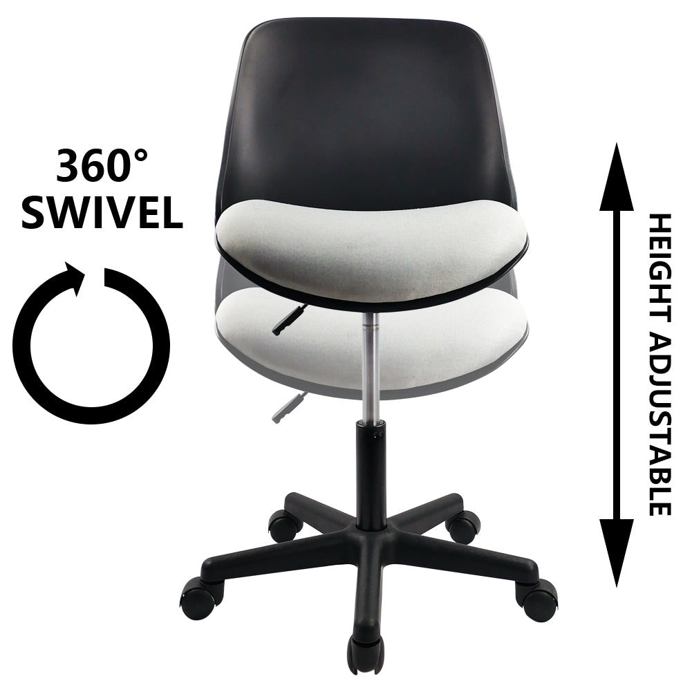 KKTONER Flippable Backrest Office Chair with Mesh Cushion Height Adjustable Swivel Desk Chair with Back Black